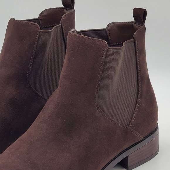 Ann Taylor LOFT Outlet Chelsea Chocolate Brown Suede-like Bootie - Picture 10 of 15